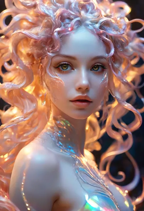 (A mutant like Medusa : 1.2), beautiful, Fascinating face, This alien seduces us with its charm . her enchanting brown eyes shine bright , an extraordinary beautiful nude photo . Her whole body is nothing like anyone else , sexy, different dimensional...
