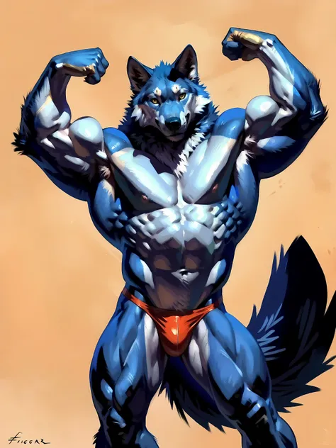 wolf, anthro wolf, high quality, best resolution, posted on e621, solo, male, masculine, very muscular:1.5, defined muscles, big pectorals, biceps, abs, lats, heavyweight body:1.2, pectorals, by taran fiddler, by negger, simple background:1.2, detailed eye...