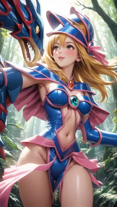 dark magician girl nsfw, glass covered, upper body, side shot, alternate color, masterpiece, detailed illustration, realistic, p...