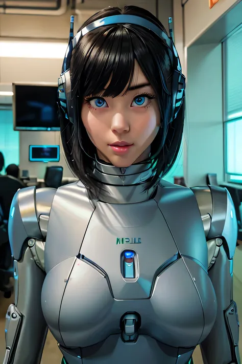 masterpiece, best quality, extremely detailed,  japaese android girl,plump , control panels,android,droid,mechanical hand, robot...