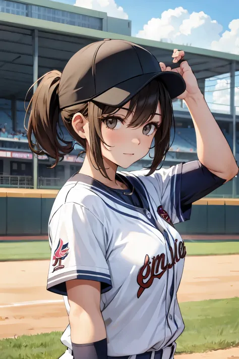 Please draw a girl playing baseball