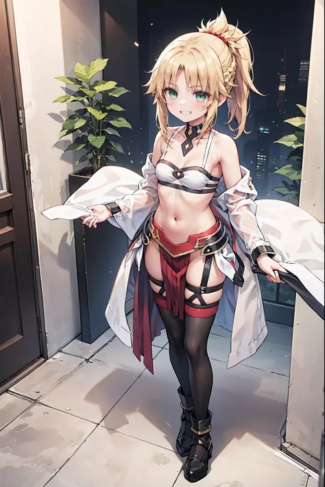 best quality, integrated scenery, integrated background, extremely delicate and beautiful, meticulous details, good composition, cute face, perfect face, perfect hands ,Masterpiece, Best Quality, illustration, city street, 1girl, Mordred (fate), collarbone...