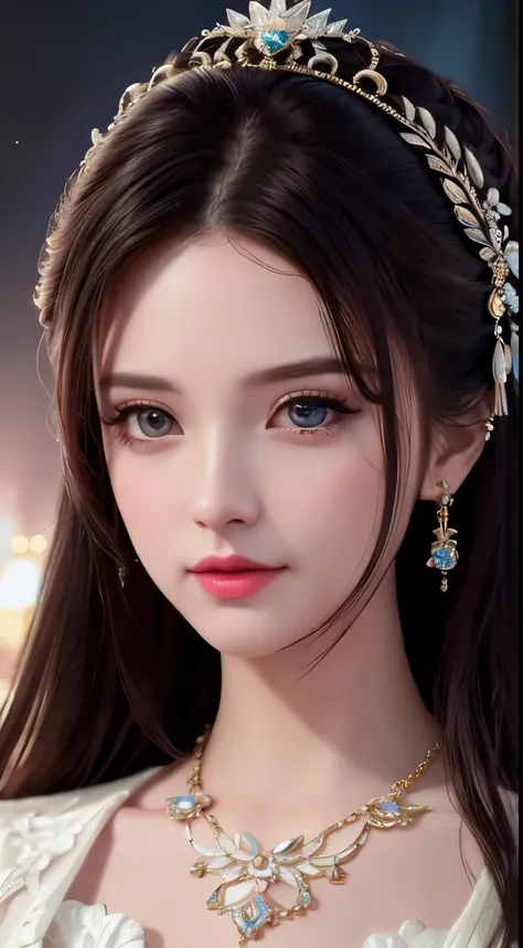 Best Quality, Masterpiece, High Resolution, 1 Girl, Porcelain Dress, Hair Accessories, Necklace, Jewelry, Beautiful Face, Physics, Tyndall Effect, Realistic, Dark Studio, Rim Lighting, Duotone Lighting, (High Detail Skin: 1.2), 8k uhd, DSLR, soft light, hi...