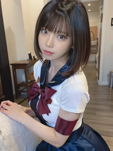 20 year old Japanese beauty、 woman、 Muscular Body Like a Bodybuilder、Emphasize the breasts、Slit eyes、 Detailed images from head to toe ,The background is a medieval European kitchen、High-quality RAW photos、A work that can be mistaken for a live action、Clea...