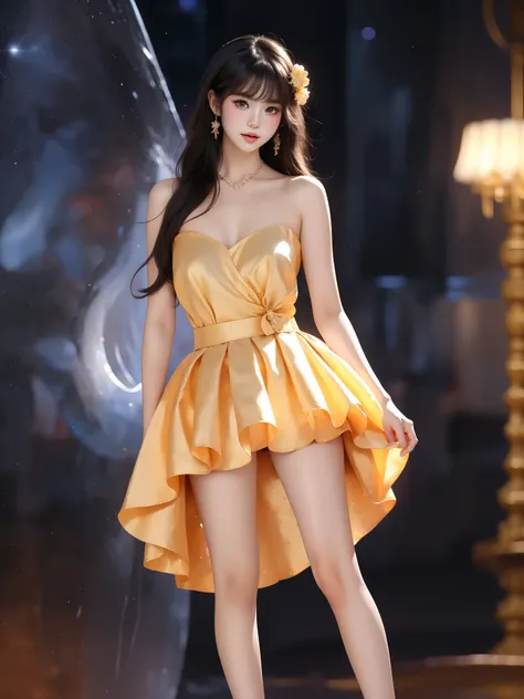 nogizaka_costume ((full body)), (asian beauty: 1.3), girl, solo, ((single bare shoulder)), (toned body: 1.2), (naturally large b...