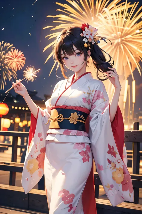 (((high quality, 8K, masterpiece))),  clearly focused , ( Beautiful woman with perfect figure ), slim, (hairstyle: up)), ((kimono: sugar cane)), street: 1.2 高度细致的面部和皮肤纹理 细致的眼睛 Double eyelids 随意姿势, ( Smile),super cute Japan person,super beauty Japanese girl...