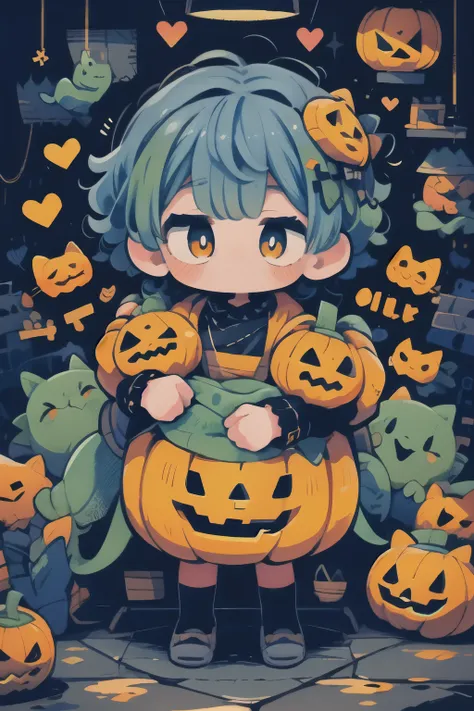 a smiling cute monster boy, adorable monster boy, halloween monster, spooky cute monster, whimsical monster, monstrous creature, monster boy with large eyes, monster girl with colorful hair, monster girl in a playful pose, monster boy with a friendly expre...