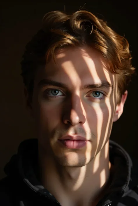 photo (mans face , washed by patterned light :1.3), ( spotted shadows :1.2), (charming look:1.1), ( contrast of light and texture :1.2), artistic interaction, looks straight , ( detailed iris :1.1), Sony α7R IV, 1/320 s , f/2.8, ISO 400, ( mysterious ex...
