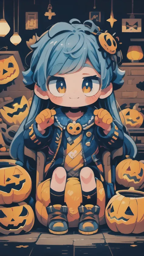 a smiling cute monster boy, adorable monster boy, halloween monster, spooky cute monster, whimsical monster, monstrous creature, monster boy with large eyes, monster girl with colorful hair, monster girl in a playful pose, monster boy with a friendly expre...