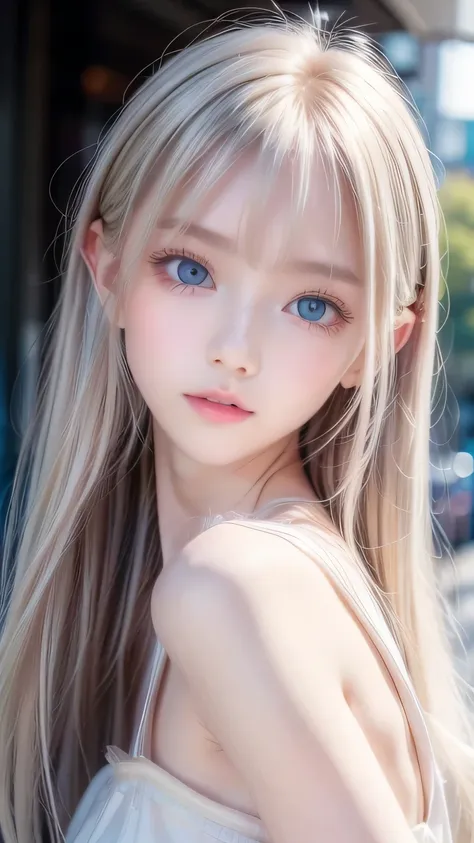 first time々shiny very beautiful young face 、 very beautiful face 、a beautiful blonde with a very white complexion、 super long si...