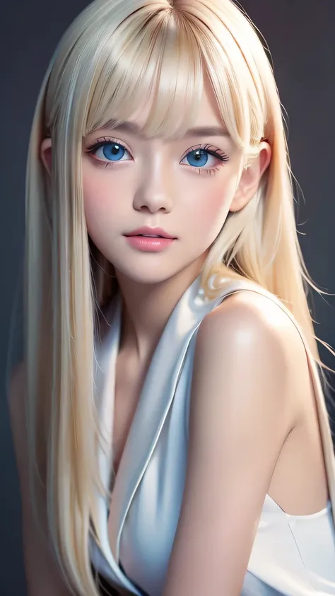 first time々shiny very beautiful young face 、 very beautiful face 、a beautiful blonde with a very white complexion、 super long si...