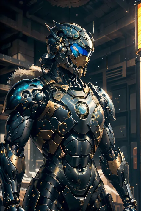 ((heavy duty iron plate armor)), (metallic: 1.5, black suit: 1.5, machine parts are visible under the suit), (japanese hero, who...