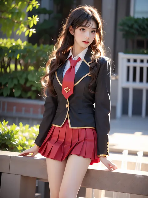 fumizuki academy school uniform
solo, cosplay, 1girl,
necktie, jacket, blazer,long sleeves, skirt,pleated skirt,thighhighs, ,((full body)), (Asian beauty: 1.3), girl, solo, (Lacy over-the-knee socks), ((Pleated skirts, short skirts, , very short hemline))...