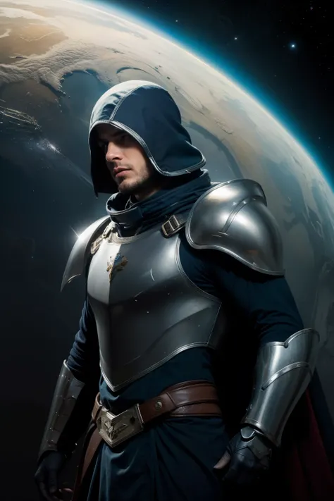 (( best quality )), ((masterpiece)), Armor, Tough
( Details), dark hero, legend of hero
space soldier, galaxy, low angle,