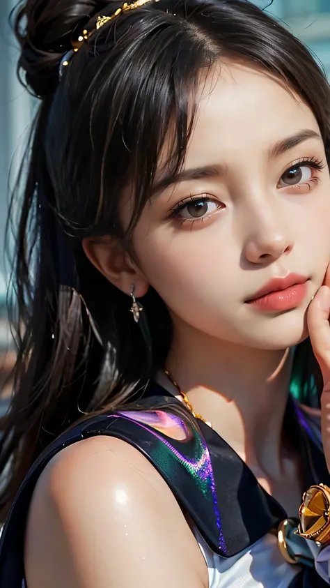 masterpiece, 最 high quality, high quality, Kampala , High quality texture, ( complicated details, Compensate, Pure Eros Face_v1:0.5),((Smooth texture, realistic texture , photorealistic)), ( A beautiful and delicate face down to the smallest detail...