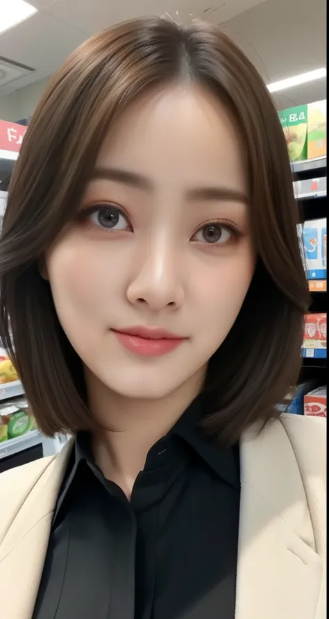 2 beautiful hijab girl, asian korean face, (outfit hijab), face warm skin tone, selfie at supermarket, front camera, lips smile,...