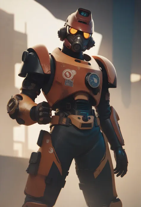 male character wearing a "power armor de fallout"