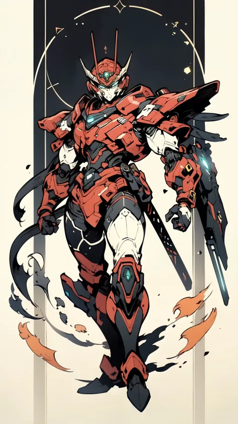 (masterpiece:1.5, best quality:1.5, extremely delicate:1.5), ((male:1.5)), Biomimetic humanoid Mecha, green eyes, fully enclosed shoulder guards, matching arm and leg guards, gemstone, full body, full armor, the design balances heavy with agility, organic ...