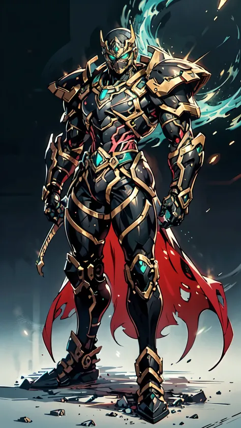 (masterpiece:1.5, best quality:1.5, extremely delicate:1.5), ((male:1.5)), Biomimetic humanoid Mecha, green eyes, fully enclosed shoulder guards, matching arm and leg guards, gemstone, full body, full armor, the design balances heavy with agility, organic ...
