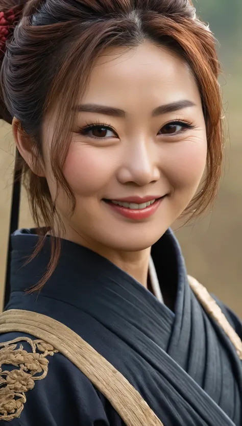 ((( surreal)))、 High image quality Kampala surreal、超A Kampala 、 surreal、((( Fight on battlefields in the Sengoku period )))、Mature Ninja、 とても美しい中年woman忍者 、((( 非常にbig、big、big )))、(((とても大きな Big cleavage)))、 detailed skin texture 、((...