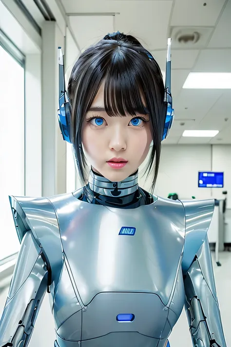 masterpiece, best quality, extremely detailed,  japaese android girl,plump , control panels,android,droid,mechanical hand, robot...