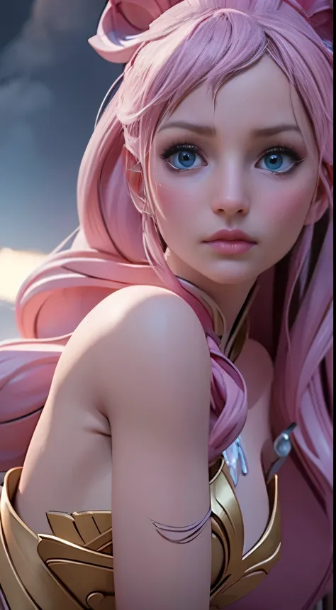 elsa frozen rose quartz fusión. highly detailed cg unity 8k wallpaper, style shot, complex, high detail, dramatic, highest quali...