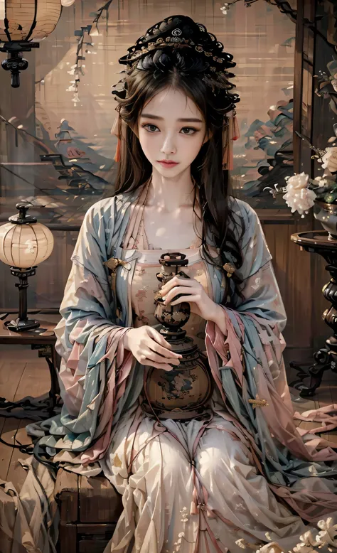 ((Masterpiece up to 16K resolution:1.6)),beautiful,Highest quality,Absolutely wonderful,Very detailed,Ultra-high resolution,masterpiece,Realistic,Realistic,Increased depth of field,Cinematic Light,
One elegant young girl woman, Long black hair,Beautiful ...