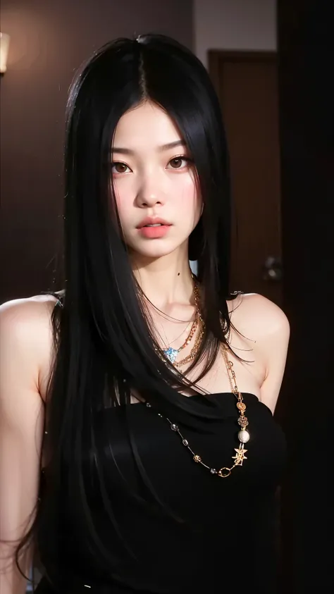 a close up of a woman in a black dress posing for a picture, Jennie Blackpink, gemma chen, young cute wan asian face, Marin Kitagawa, xintong chen, wenfei ye, jossi do blackpink, lulu chen, shiori teshirogi, aoi ogata | | | | | | | | | | | | | | | | | | | ...