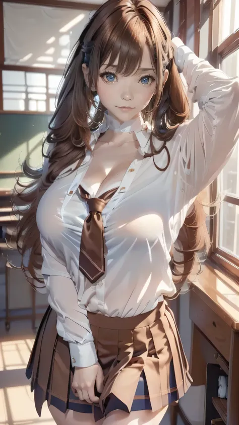 porn image.(from below:1.2),(1girl,ultra detailed skin,curvy,,beautiful breasts,large breasts,pale skin,pointy breasts,erect nipples),(Hyperrealist portrait,(8k),ultra-realistic,high detail,high resolution,best quality,masterpiece,Sense of presence,Dynamic...