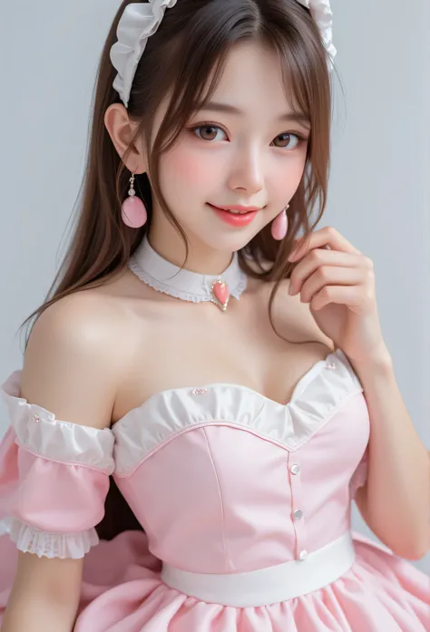 (super cute young face:1.3),(sparkling clear attractive large glowing eyes:1.5), (japanese idol face:1.5),very beautiful cute girl,(baby face:1.4),(fifteen years old:1.1),exquisite smooth and silky long brown straight hair,fair skin,(happy cheerful smile),...