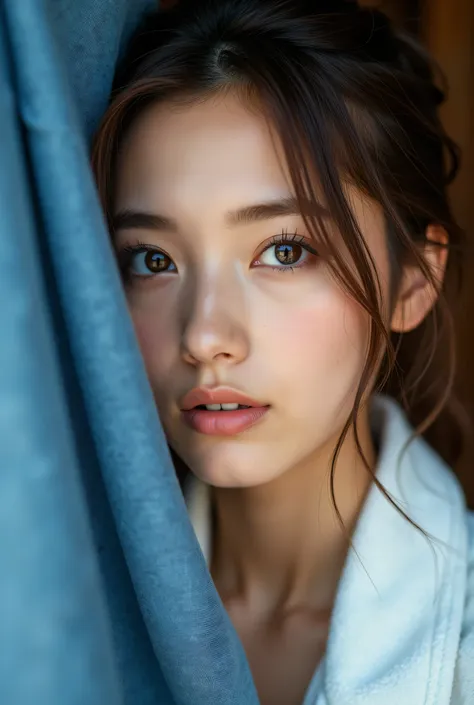 a stunning 8k raw image captures a mesmerizing 近い-up of a professional photography, 35mm film, sharp lens,
a close-up portrait o...