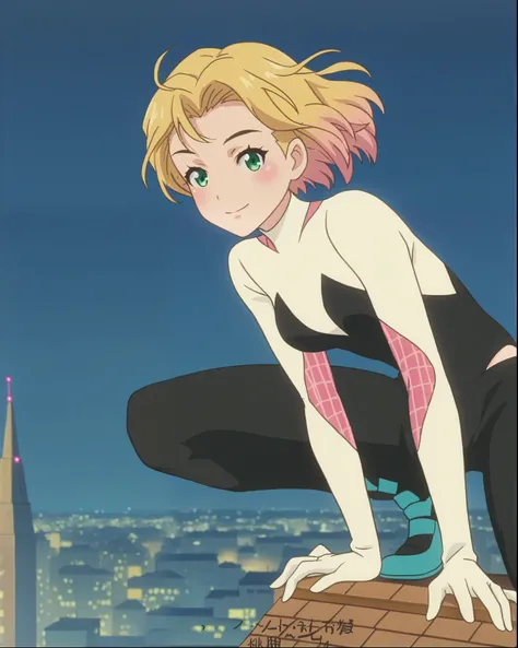 Spider gwen in studio Ghibi style anime