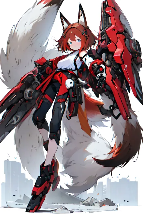 masterpiece, intricate, anime style, full body, 1girl, rakkun, racoon girl, racoon ears, 1tail, fluffy tail, racoon tail, brown ...