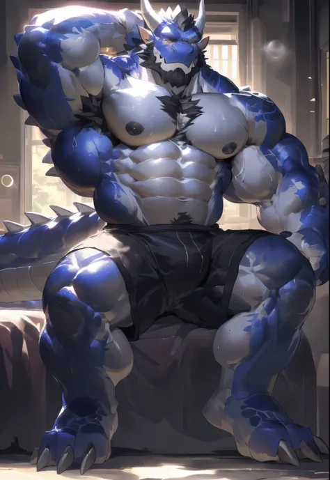  alone,human nature, (Muscular), ((((huge dragon)) daddy)):1.7, (Common:1.4) (prayer):1.23, (Kamimei):1.3, (common:1.4), (prayer):1.23, (Delicate Eyes , stripe,Sharp claws,animal claws,the strong,smart and masculine face,the most masculine daddy in the wor...