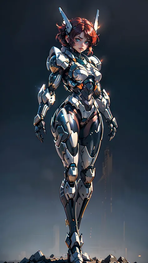 (masterpiece:1.5, best quality:1.5, extremely delicate:1.5), ((female:1.2)), biomimetic humanoid mecha, green eyes, fully enclos...