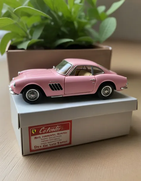 mint in box miniature metal car style scale die cast toy car sports pink ferrari 250 gt berlinetta majorette 1:43 scale collecto...