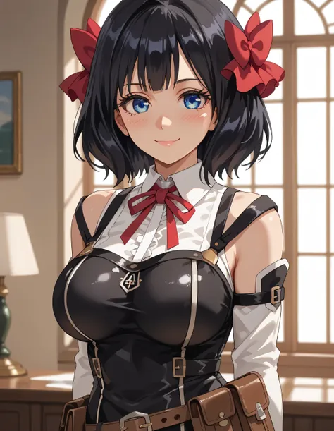 (large breasts:1.55),(shiny hair),((solo)),((masterpiece)),((best quality)),perfect anatomy,slim waist,perfect image,8k UHD,beautiful detailed eyes,extremely detailed face,standing,(upper body:1.2),(look at the front:1.5),ultra-detailed,absurdres,ultra-hig...