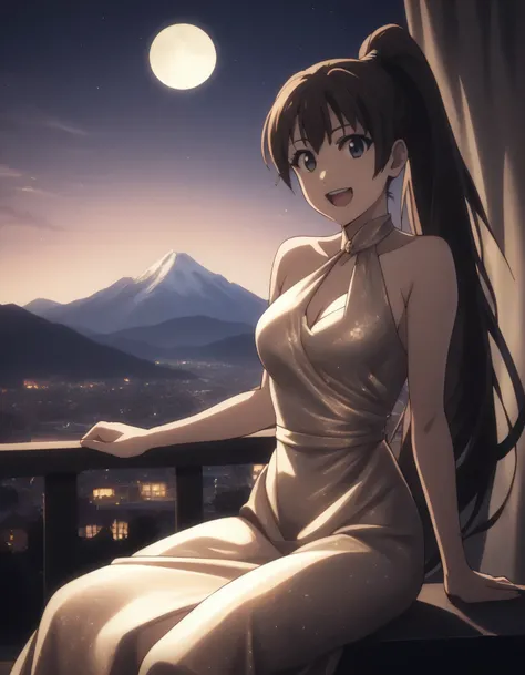 score_9, score_8_up, score_7_up, gsfghtr, long ponytail hair, evening dress, 1girl, bright, best lighting, front lighting, smile...