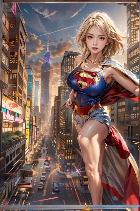 Supergirl appeared in the middle of a big city