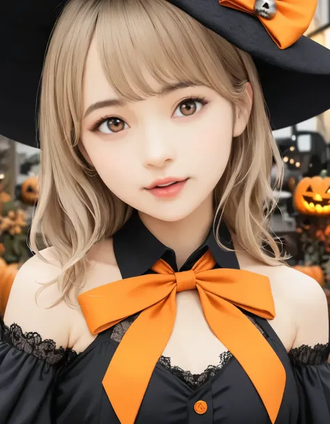 (best quality, 8k, high resolution:1.2), 1girl, halloween, upper body