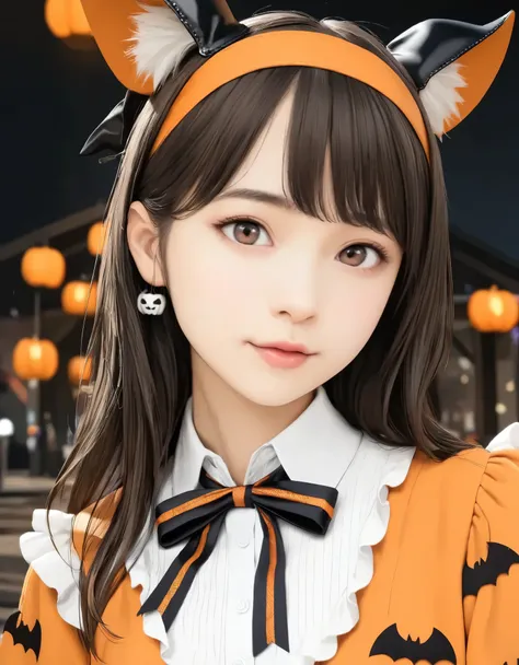 (best quality, 8k, high resolution:1.2), 1girl, halloween, upper body