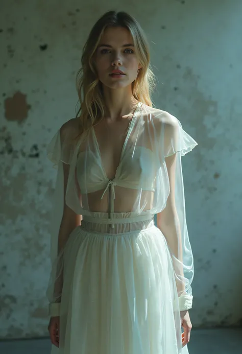 An ethereal woman from another world.  transparent clothes 