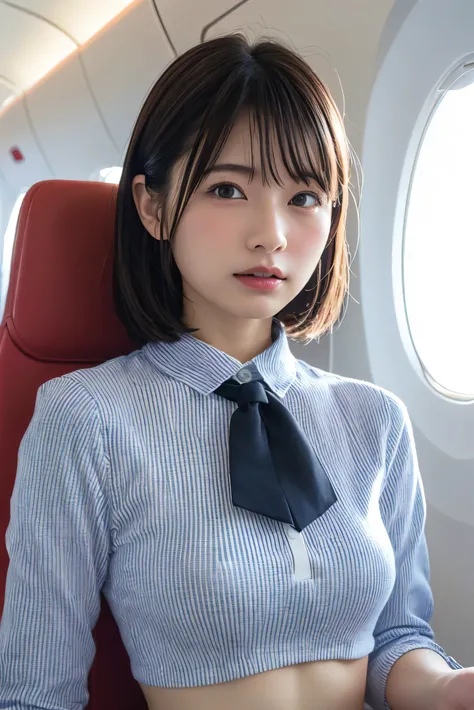 (8k, RAW photo,Best Quality,  Kampala:1.1), (超Realisticな:1.4),(Realistic, Realistic:1.3),The beauty of Japan、1 18-year-old Japanese girl ,  skinny Japan lady, Beautiful Face, Symmetrical eyes,  small breasts,  Thin Waist,  Perfect body proportions,  stewar...