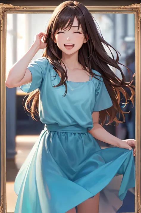 ( highest quality 、8k、32K、masterpiece)、(Realistic)、( Frame In、 photorealistic :1.2)、(There is no light or shadow )、super detailed、 very cute face and eyes 、Frame In、 1 girl、Round and small face、 thin waist、Delicate body、(close、 ...