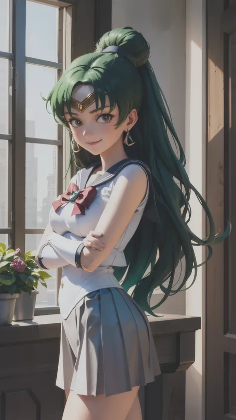 Sailor_Pluto, smirk ,, (masterpiece, Best Quality, Details:1.3)