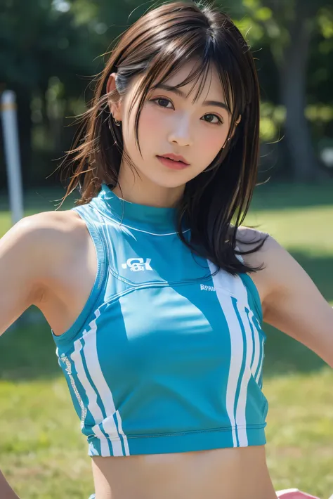 (8k, RAW photo,Best Quality,  high definition:1.1), (超Realisticな:1.4),(Realistic, Realistic:1.3), Japanese beauty、Rhythmic Gymnastics Club、  rhythmic gymnastics uniform 、(( upper body:1.3))