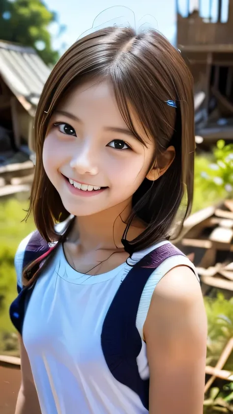 very detailed,  high quality, masterpiece, ((( very cute elementary school student)))、明るいsmile、8k、realistic、high image quality、(...