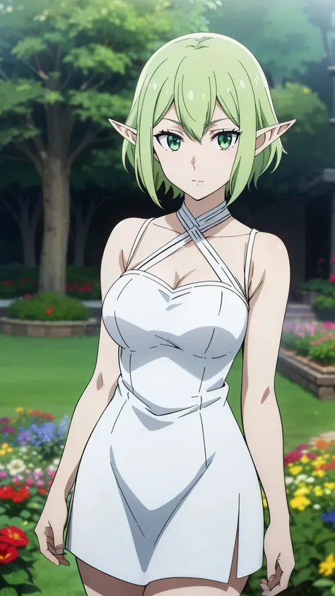 (masterpiece, best quality, high resolution, 8k:1.2), (anime coloring:1.2), highly detailed, beautiful eyes, perfect eyes, fine eyes, green eyes, featuring big highlights, detailed face, highly detailed, fine eyes, symmetrical eyes, one girl, alone, (matur...