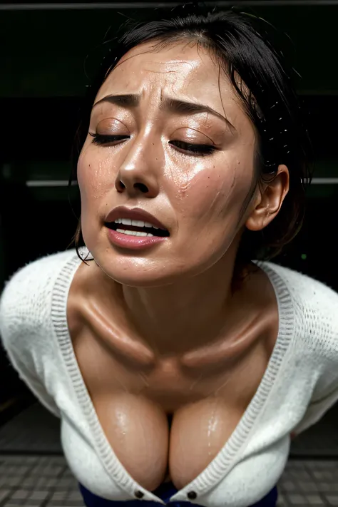 beautiful japanese actress full of sexual desire、 1 girl,flying debris,,award-winning photo,  very detailed,focused on the face,...