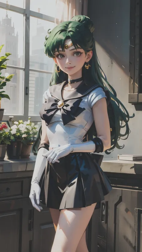 Sailor_Pluto, smirk ,, (masterpiece, Best Quality, Details:1.3)